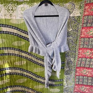 Rare Alpaca WaWa Gray 100% Baby Alpaca Ruffled Shawl One Size